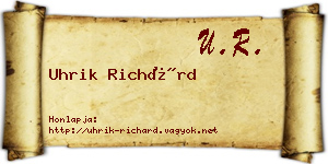 Uhrik Richárd névjegykártya