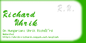 richard uhrik business card